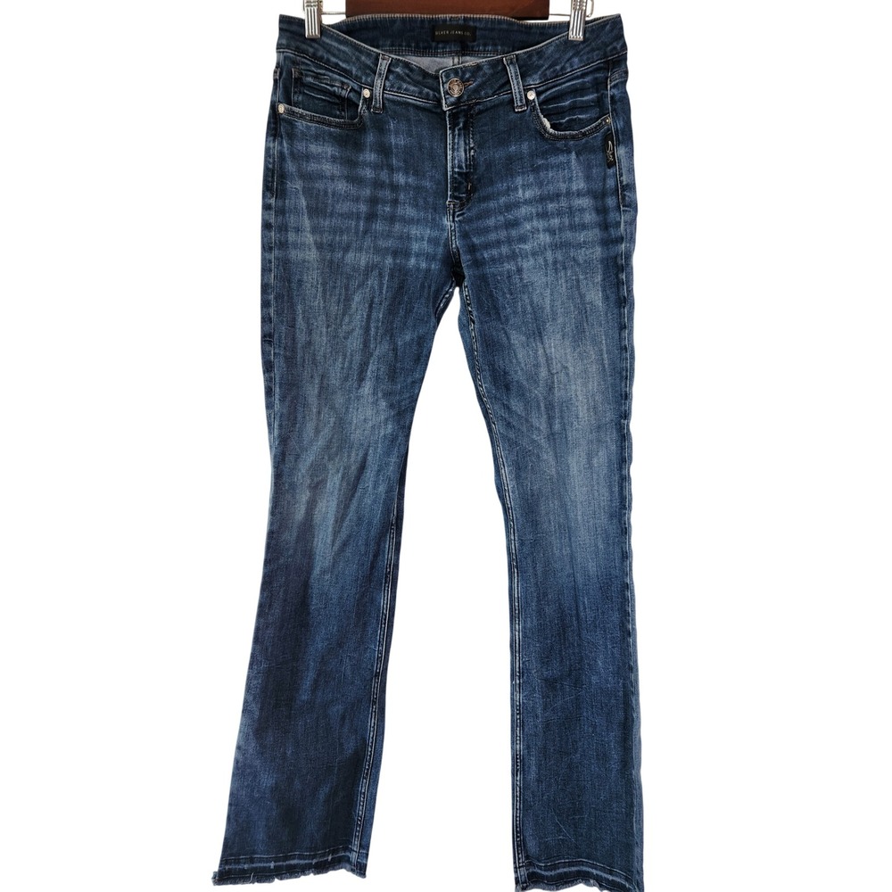 Silver Jeans Elyse Slim Boot Jeans Mid Rise Stretch Denim Medium Wash 30x33